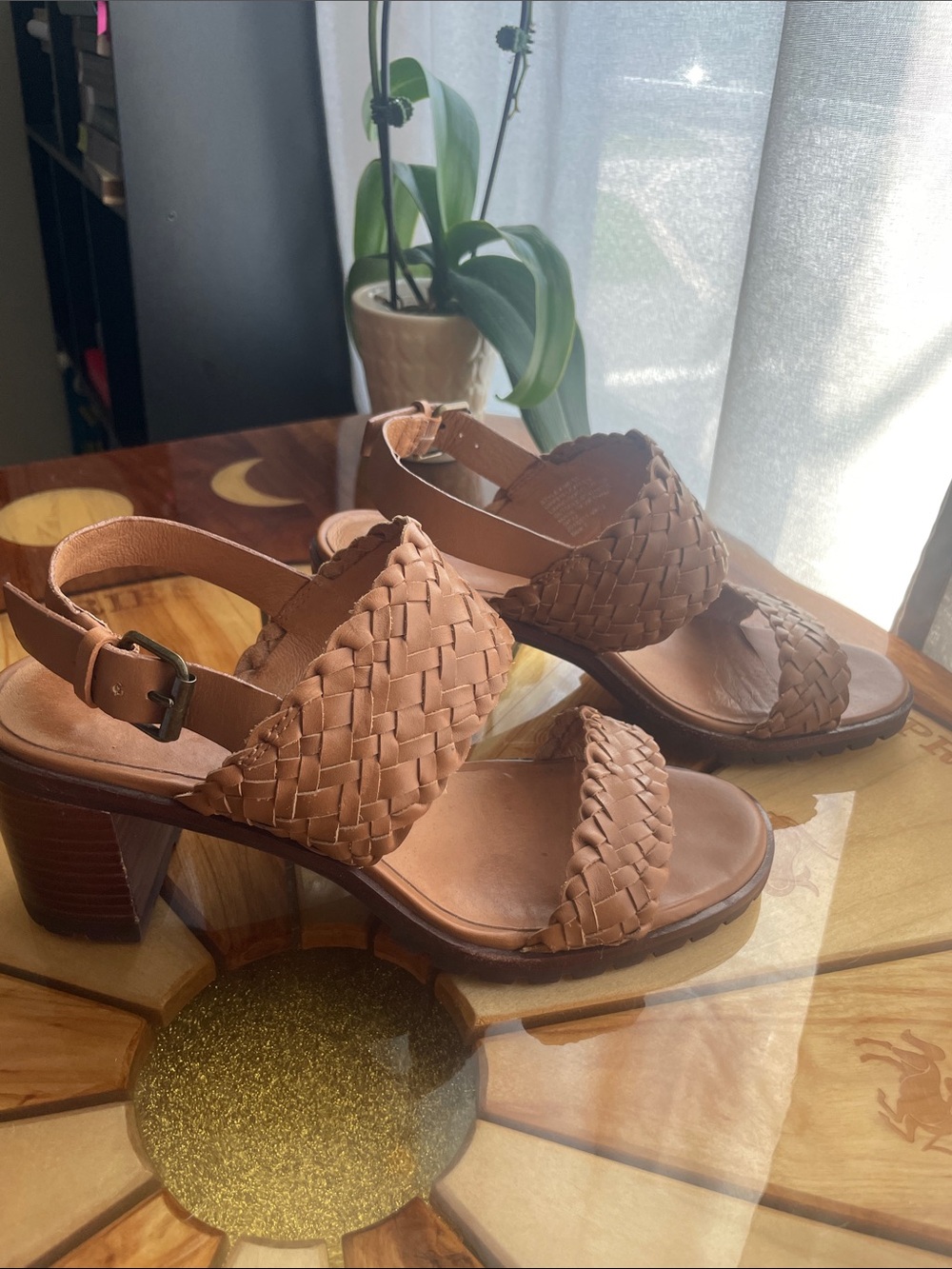 Madewell Block Heel Sandals Leather Size 7